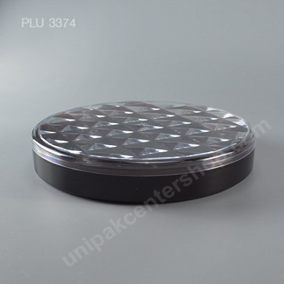 กล่องแข็งใสกลม ฐานน้ำตาล + ฝา (Round Hard Plastic Case) C-1006