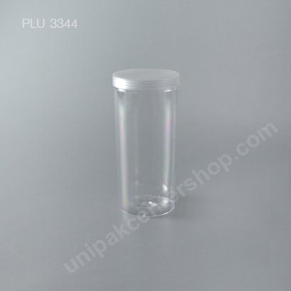 กระบอก แข็งใส 700 ml + ฝาขาว (Cylinder Hard Plastic Case) NO0777