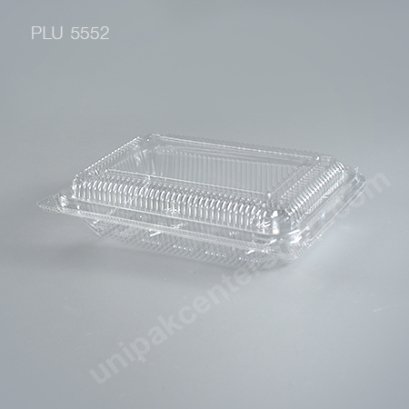 กล่องใส สี่เหลี่ยมผืนผ้า เตี้ย-L 9x14x3.8 (Large Flat Rectangular OPS Food Box) (TP-2HA-ตัวล็อค)