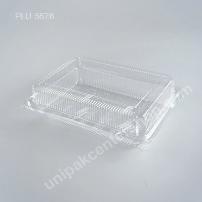 กล่องใส สี่เหลี่ยมผืนผ้า-L - ไซส์ใหญ่ 12x19x5.5cm (Large Rectangular OPS Food Box) (TP-6HA-ตัวล็อค)