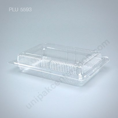 กล่องใส สี่เหลี่ยมผืนผ้า เตี้ย-L 12.2x18.25x4.1 (Large Flat Rectangular OPS Food Box) (TP-4H)