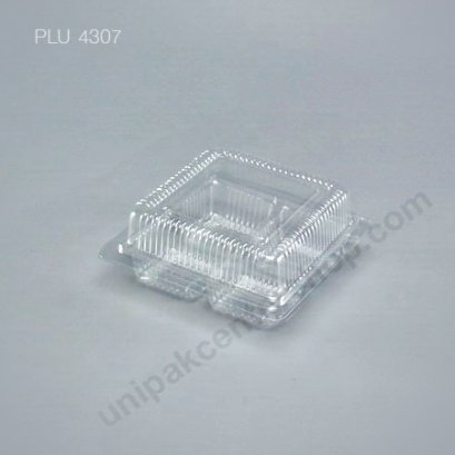 กล่องเบเกอรี่ใส PET 4 ช่อง ฝาในตัว