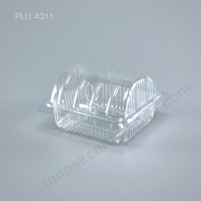 กล่องเบเกอรี่ใส PET (BP61) ฝาโค้งเล็ก