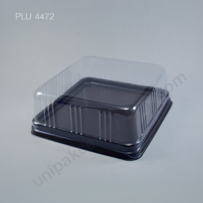 กล่องเค้ก ทรงเหลี่ยม ฐานน้ำตาล+ฝาใส (Rectangular Cake Roll Box) E57