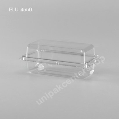 กล่องเบเกอรี่ (E-161) PET ใส ฝาในตัว (ใส่แซนวิช 2 ชิ้นแบบใหม่)