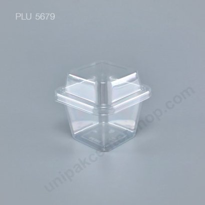 กล่องเบเกอรี่ PET เหลี่ยม MC-002C + ฝา