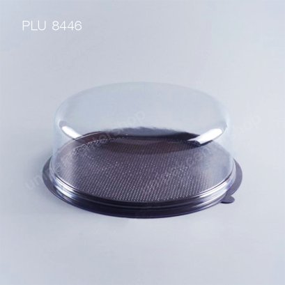 กล่องเค้กกลม PS 3 ปอนด์ ฐานน้ำตาล + ฝา PVC ใส