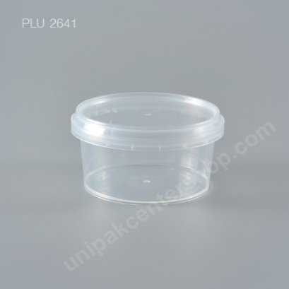 กล่อง Safety Seal ทรงแบน PP + ฝาใส (160 ml)