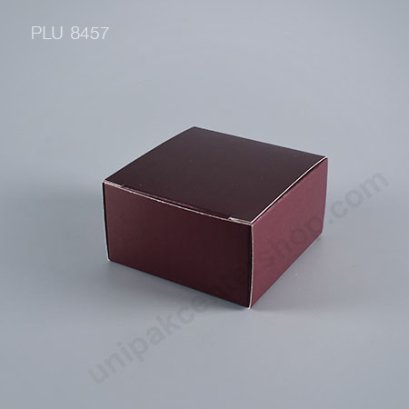 กล่องเค้ก กระดาษ 11x11x6cm สีช็อคโกแลต