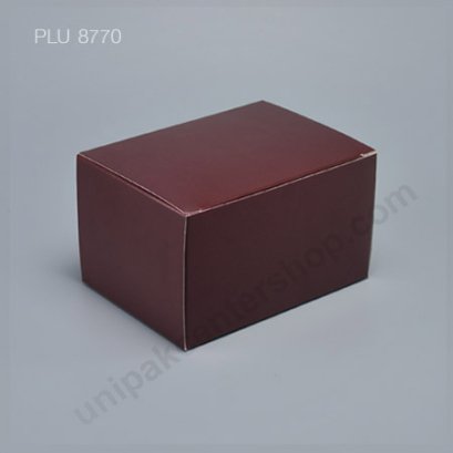 กล่องเค้ก กระดาษ 10.5x14.5x8.5cm สีช็อคโกแลต
