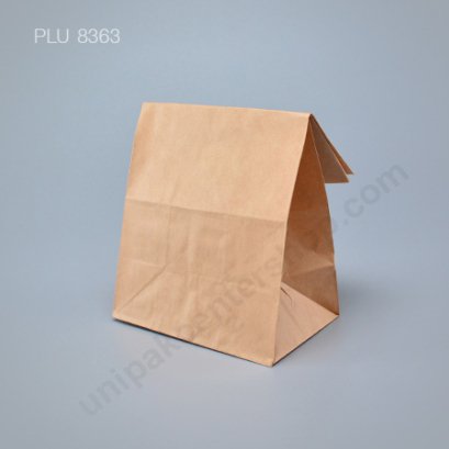 ถุงกระดาษพับข้างมีก้น สีน้ำตาล ขนาด 13.0 x 8.0 x 22.0 cm.