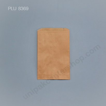 ถุงกระดาษบางพับข้างไม่มีก้น สีน้ำตาล ขนาด 12 x 19 x 4 cm.