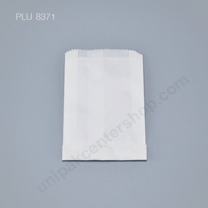 ถุงกระดาษบางพับข้างไม่มีก้น สีขาว ขนาด 10 x 15 x 3 cm.