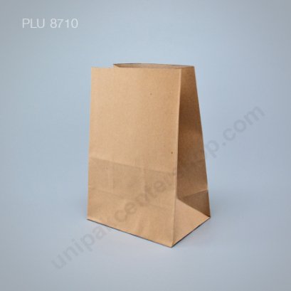 ถุงกระดาษมีก้นพับสีน้ำตาล ขนาด 13 x 8 x 18.5 cm.