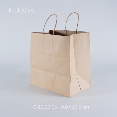 ถุงกระดาษคราฟท์น้ำตาลหูเกลียว (M)