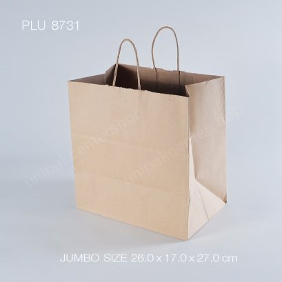 ถุงกระดาษหูเกลียวน้ำตาล (L) จัมโบ้