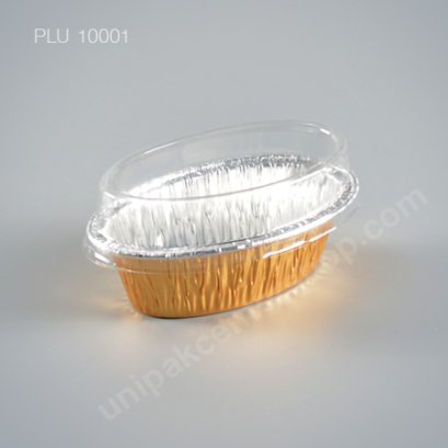 ถาดฟอยล์ วงรี-S - ไซส์เล็ก 6.3x4x4.3cm Gold (Small Oval Foil Tray) (SS) No.6003