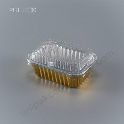 ถาดฟอยล์ สี่เหลี่ยมผืนผ้า-M - ไซส์กลาง 7.5x10.5 x3cm Gold (Medium Rectangle Foil Tray) 4004