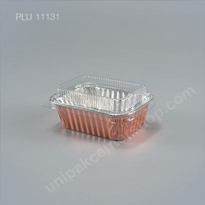 ถาดฟอยล์ 4004 สีโรสโกลด์ + ฝา (Rose Gold Foil Tray)