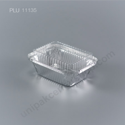 ถาดฟอยล์ สี่เหลี่ยมผืนผ้า-M - ไซส์กลาง 8.5x11x4cm Silver (Medium Rectangle Foil Tray) 4005