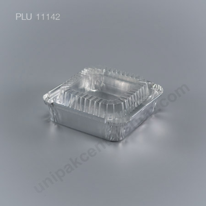 ถาดฟอยล์ สี่เหลี่ยม-M - ไซส์กลาง Silver (Medium Square Foil Tray) (SS) 4009