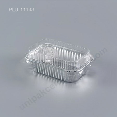 ถาดฟอยล์ สี่เหลี่ยมผืนผ้า-M ไซส์กลาง Silver (Medium Rectangle Foil Tray) (SS) 4031+ฝา