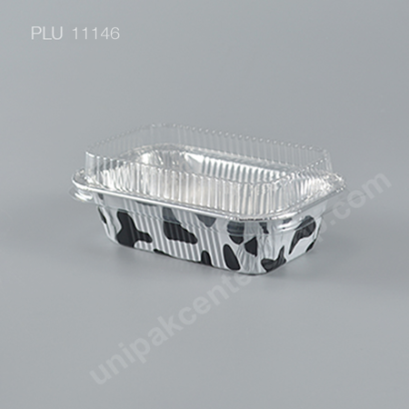 ถาดฟอยล์ ลายวัว 4032 +ฝา (Cow Print Foil Tray)