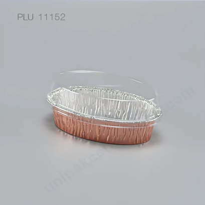 ถาดฟอยล์ทรงรี (SS) ROSE GOLD No.6002 + ฝา