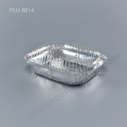 ถาดฟอยล์ กลม-M - ไซส์กลาง Silver + ฝา (Medium Rectangle Foil Tray) NO.401