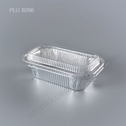 ถาดฟอยล์ สี่เหลี่ยมผืนผ้า-L - ไซส์ใหญ่ 8.3x13.5x5cm Silver (Large Rectangle Foil Tray) NO.4432