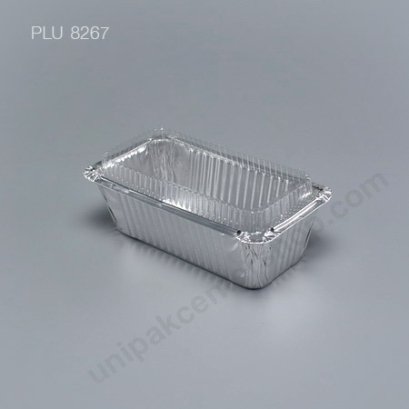 ถาดฟอยล์ สี่เหลี่ยมผืนผ้า-L - ไซส์ใหญ่ 5.5x13.5x6.5cm Silver (Large Rectangle Foil Tray) NO.4571