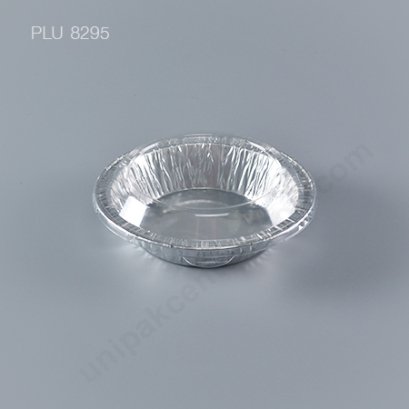 ถาดฟอยล์ กลม-M - ไซส์กลาง 12x8cm Silver + ฝา (Medium Round Foil Tray) NO.3207