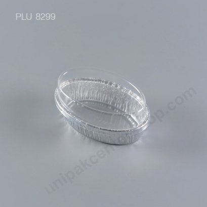 ถาดฟอยล์ วงรี-M - ไซส์กลาง 6.3x10.2x5.5cm Silver (Large Rectangle Foil Tray)NO.6301