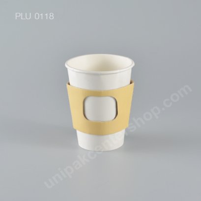 ปลอก แจ็กเก็ต ลูกฟูก Kraft เจาะ สำหรับแก้วกาแฟร้อน 8/9 oz. (Cup Jacket Sleeve)