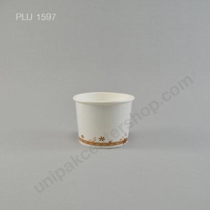 ถ้วยไอศกรีมกระดาษ 4 oz พิมพ์ลาย (Paper Ice Cream Cup - Floral Print)