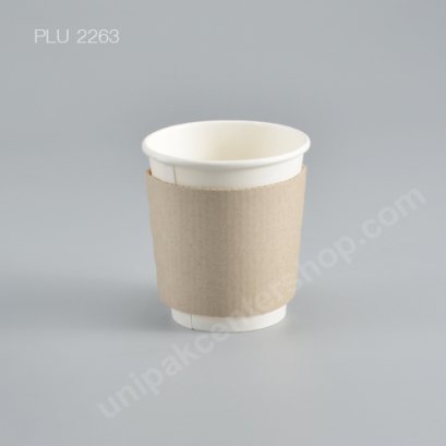 ปลอกแจ็กเก็ตลูกฟูกคร้าฟท์ สวมแก้วกาแฟร้อน 8 oz (Cup Jacket Sleeve)