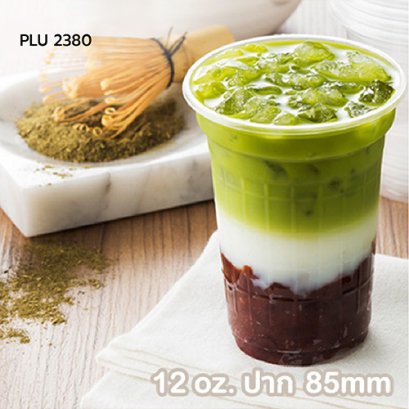 แก้วน้ำดื่ม PP 12 oz ลายเกล็ดใส, ปาก 85 mm