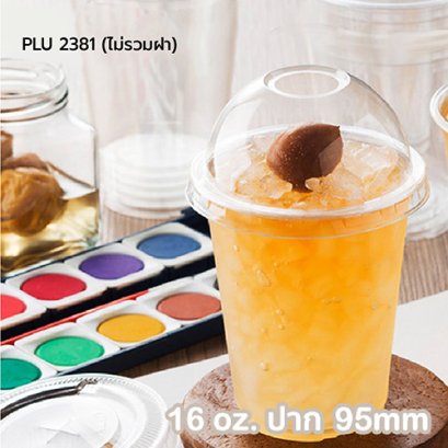 แก้วน้ำดื่ม PET ใส 16 oz, ปาก 95 mm E (ไม่รวมฝา)