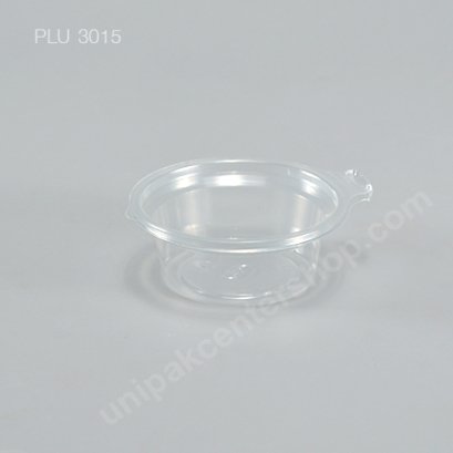 ถ้วยน้ำจิ้มกลม 1 oz PET (U60) ฝาในตัว