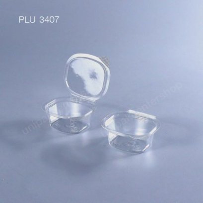 ถ้วยกระปุกน้ำจิ้ม,ซอส 1 oz  PET ใส ฝาในตัว