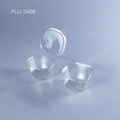 ถ้วย กระปุกน้ำจิ้ม ซอส PET ฝาในตัว 2 oz
