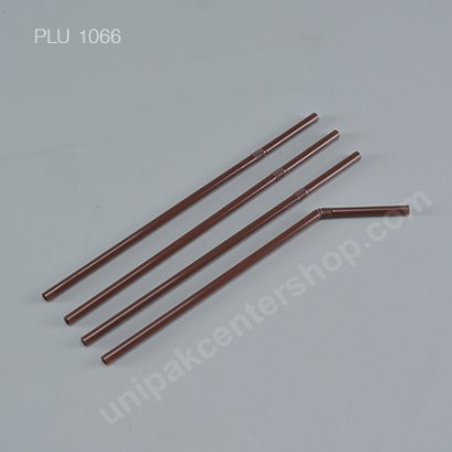 หลอดงอน้ำตาล 6x21 cm หุ้มพลาสติกใส