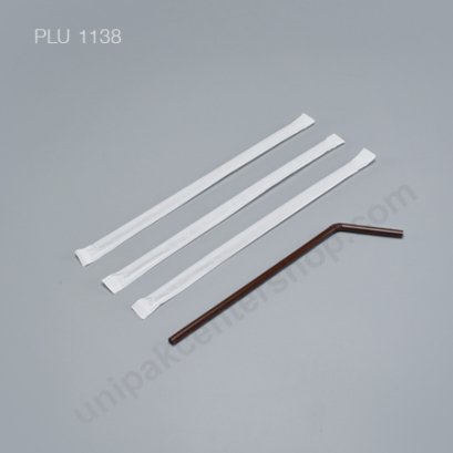 หลอดงอเนื้อ PP สีน้ำตาล  ขนาด 6 mm x 21 cm ใส่ซองขาว