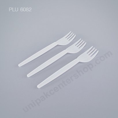 ส้อมพลาสติก PS ขาว ขนาด 16 cm