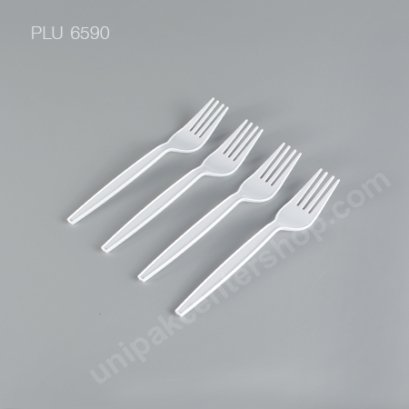 ส้อมพลาสติคขาว 6 นิ้ว