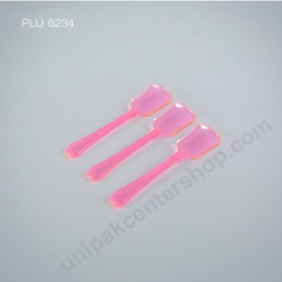ช้อนไอศครีม พาย NO.111 สีชมพูใส (Plastic Ice Cream Spoons)