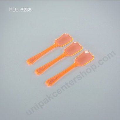 ช้อนไอศครีม พาย NO.111 สีส้มใส (Plastic Ice Cream Spoons)