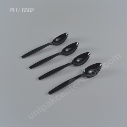 ช้อนพลาสติกดำ 7 นิ้ว (C24)