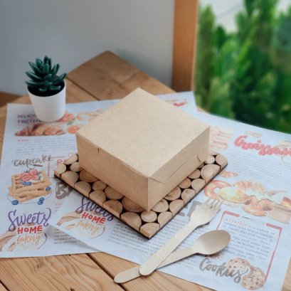 กล่องกระดาษสแน็คจัตุรัสคราฟท์