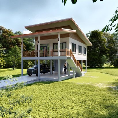 บ้านโมเดิร์น2ชั้น2ห้องนอน 2ห้องน้ำ